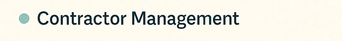 Heading for contractor management, a service offered by workplace safety consultants