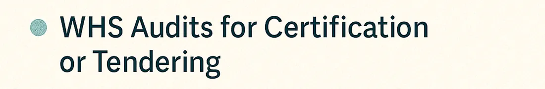 Heading for WHS audits for certification or tendering