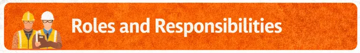 Section banner reading Roles and Responsibilities, a key component of a Safe Work Method Statement
