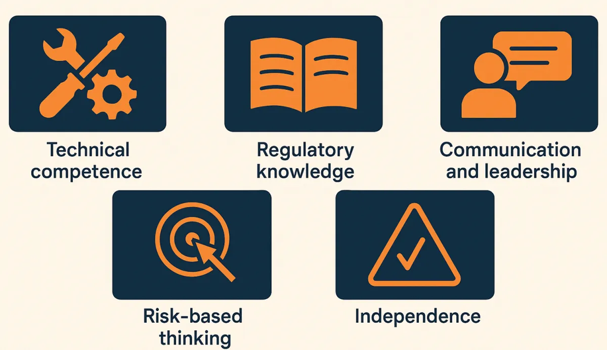 Key qualities of a mine safety consultant: technical competence, regulatory knowledge, communication and leadership, risk-based thinking and independence