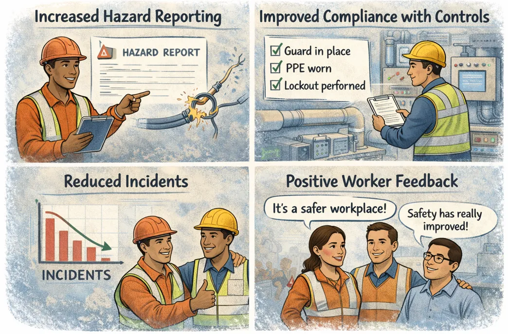 Signs toolbox talks work: more hazard reports, better compliance with controls, fewer incidents and positive worker feedback
